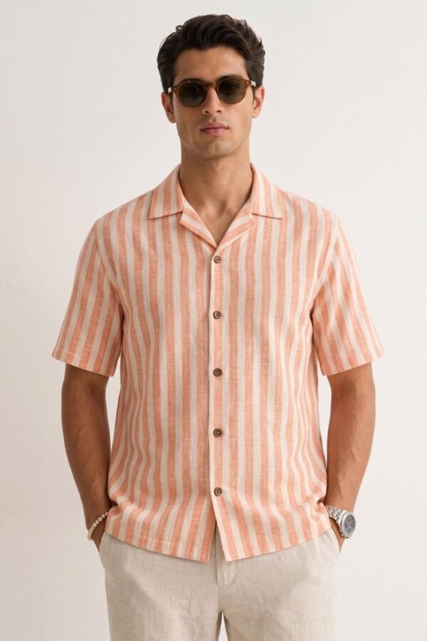The Tropic Sunrise Stripe Khadi Shirt