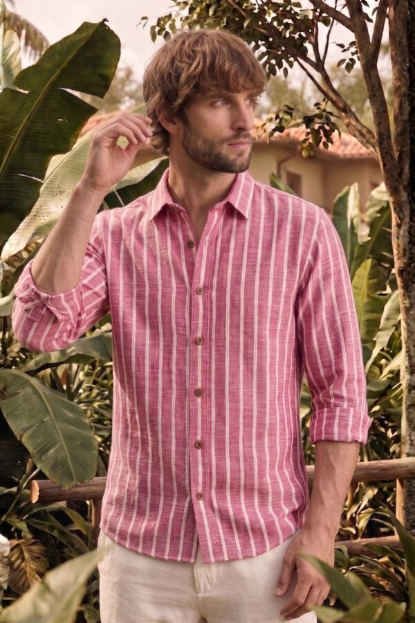 The Rosewood Stripe Khadi Shirt