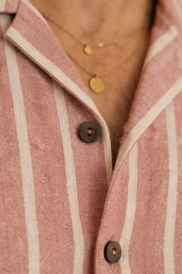 The Coral Blush Stripe Khadi Shirt