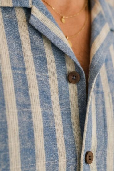 The Nautical Azure Stripe Khadi Shirt