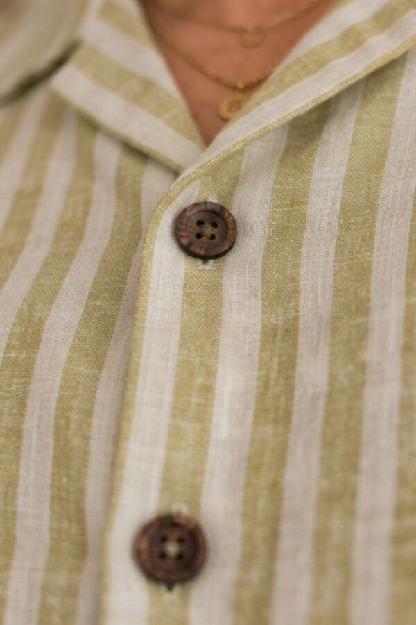 The Olive Grove Stripe Khadi Shirt