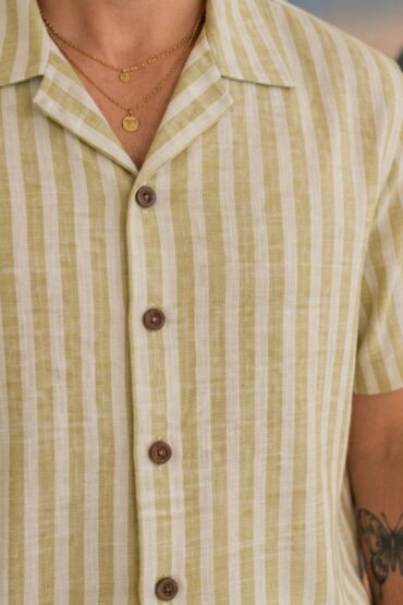 The Olive Grove Stripe Khadi Shirt