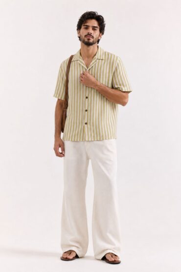 The Olive Grove Stripe Khadi Shirt