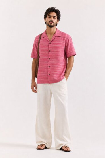 The Fuchsia Horizon Khadi Shirt