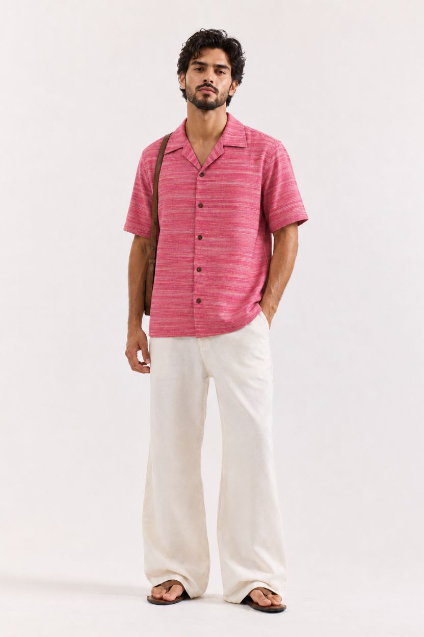 The Fuchsia Horizon Khadi Shirt