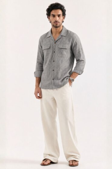 The Granite Heather Khadi Shirt