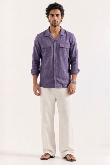 The Amethyst Heather Khadi Shirt