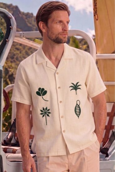The Tropical Canopy Embroidered Cotton-Linen Shirt
