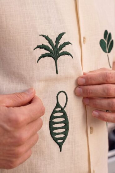 The Tropical Canopy Embroidered Cotton-Linen Shirt
