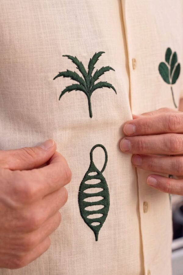 The Tropical Canopy Embroidered Cotton-Linen Shirt