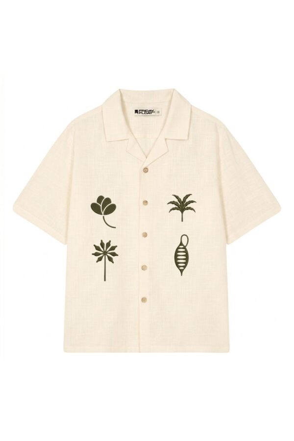 The Tropical Canopy Embroidered Cotton-Linen Shirt