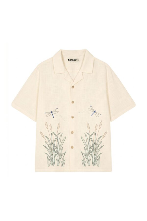 The Dragonfly Reed Embroidered Cotton-Linen Shirt
