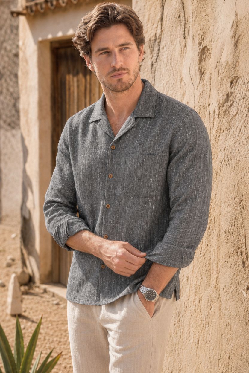 The Ash Grey Khadi Shirt - Image 3