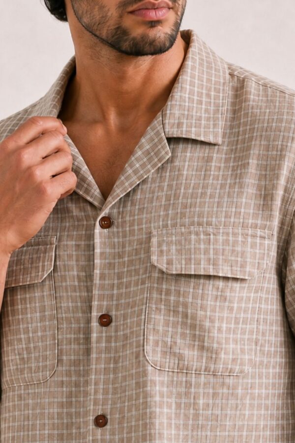 The Sandstone Gingham Khadi Shirt