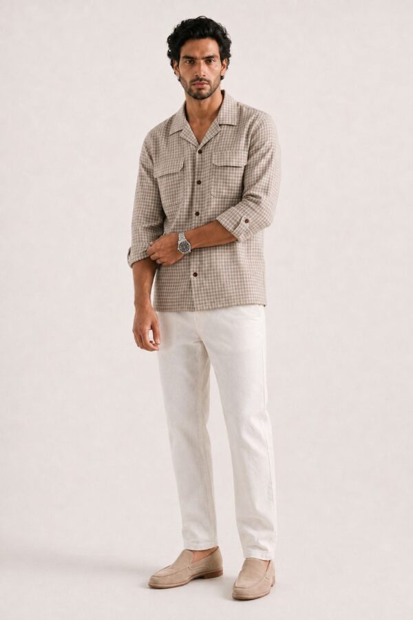 The Sandstone Gingham Khadi Shirt