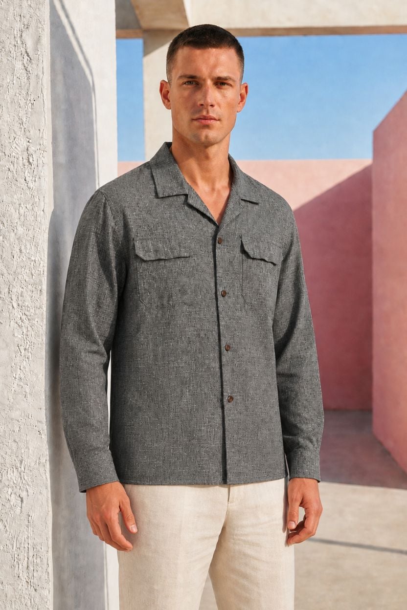 The Ash Grey Khadi Shirt - Image 3