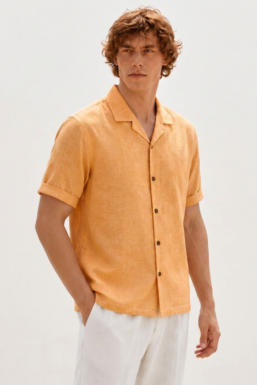The Tangerine Handloom Cotton Shirt