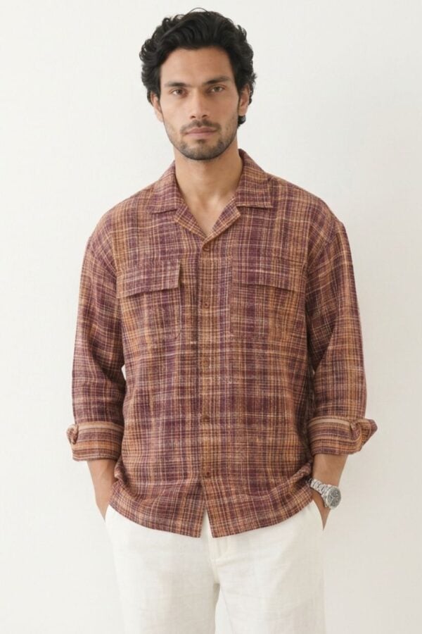 The Rustic Maroon Crosshatch Shirt