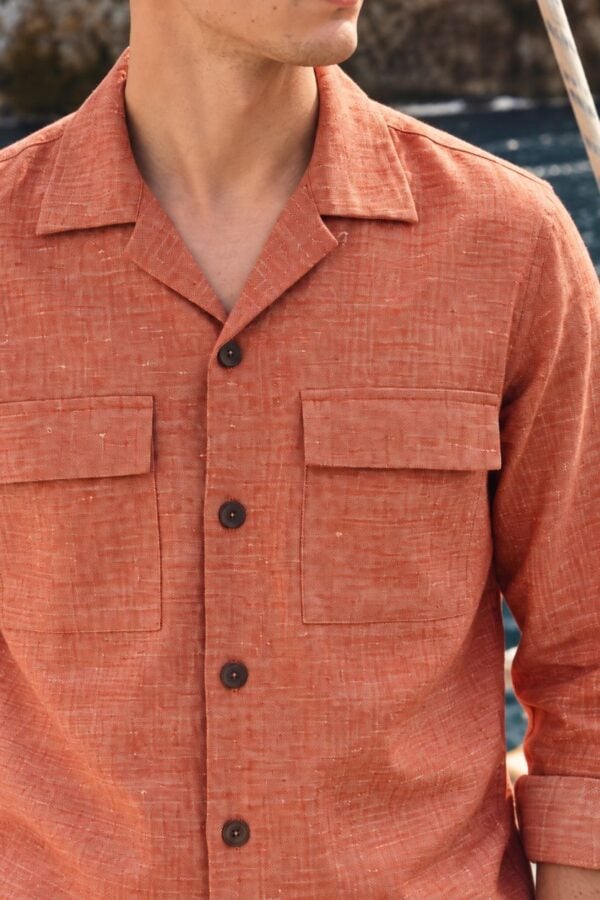 The Coral Peach Cotton Shirt