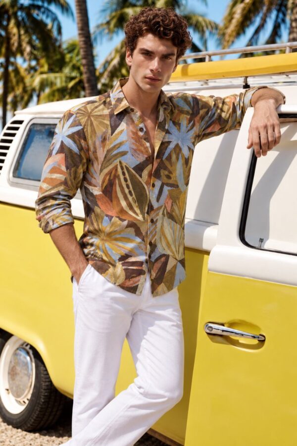The Olive Canopy Print Cotton Shirt