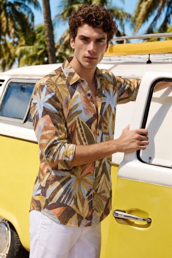 The Olive Canopy Print Cotton Shirt