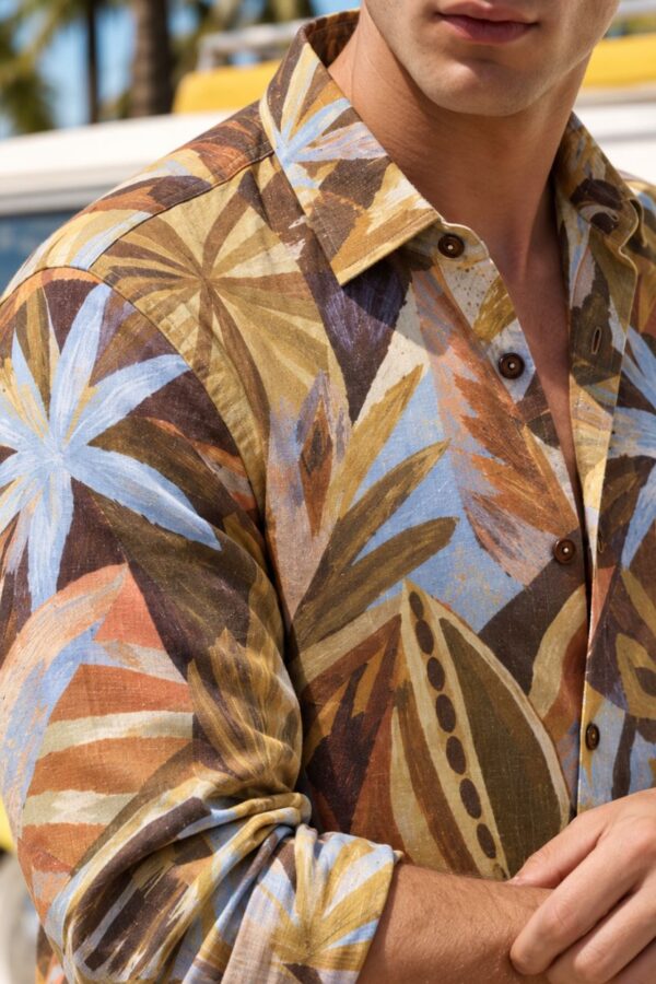 The Olive Canopy Print Cotton Shirt