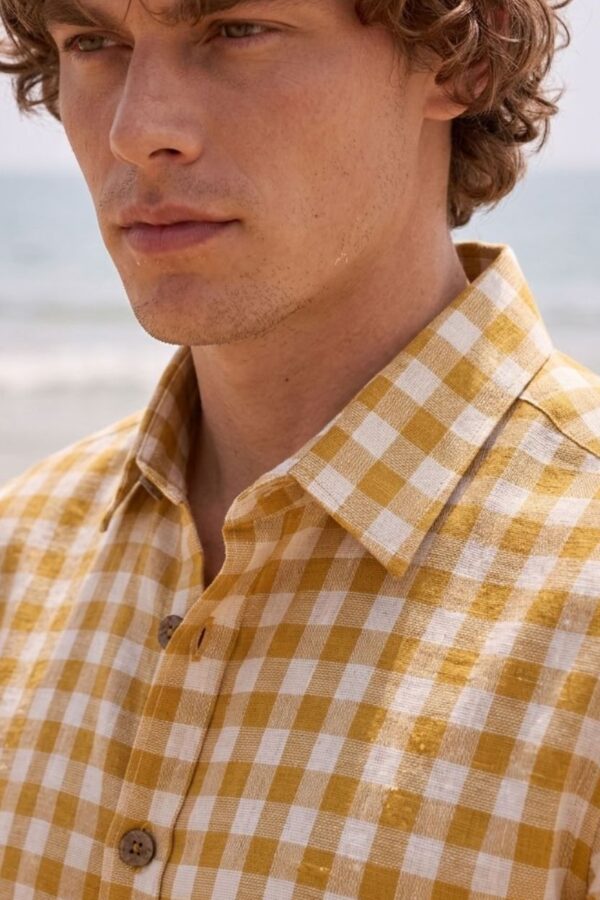 The Harvest Mustard Gingham Cotton Shirt