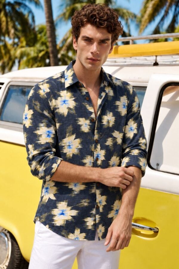 The Midnight Abstract Flora Cotton Shirt