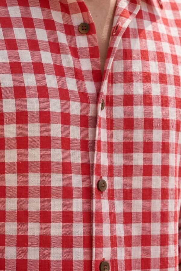 The Crimson Gingham Khadi Shirt