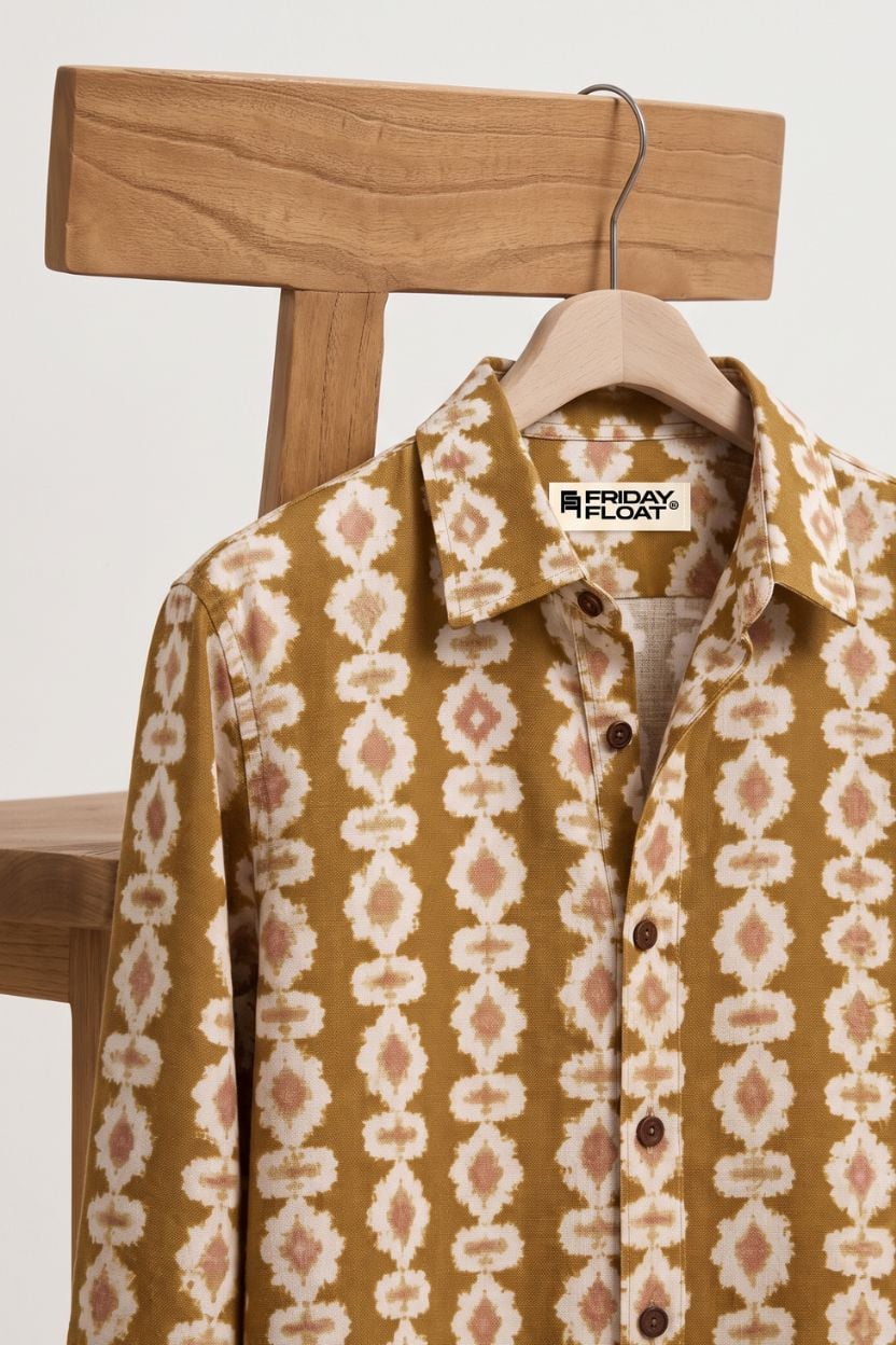 The Amber Geometric Print Cotton Shirt