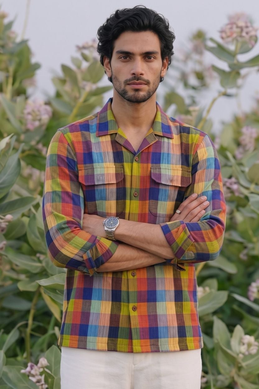 The Multi-Color Madras Cotton Shirt - Image 2