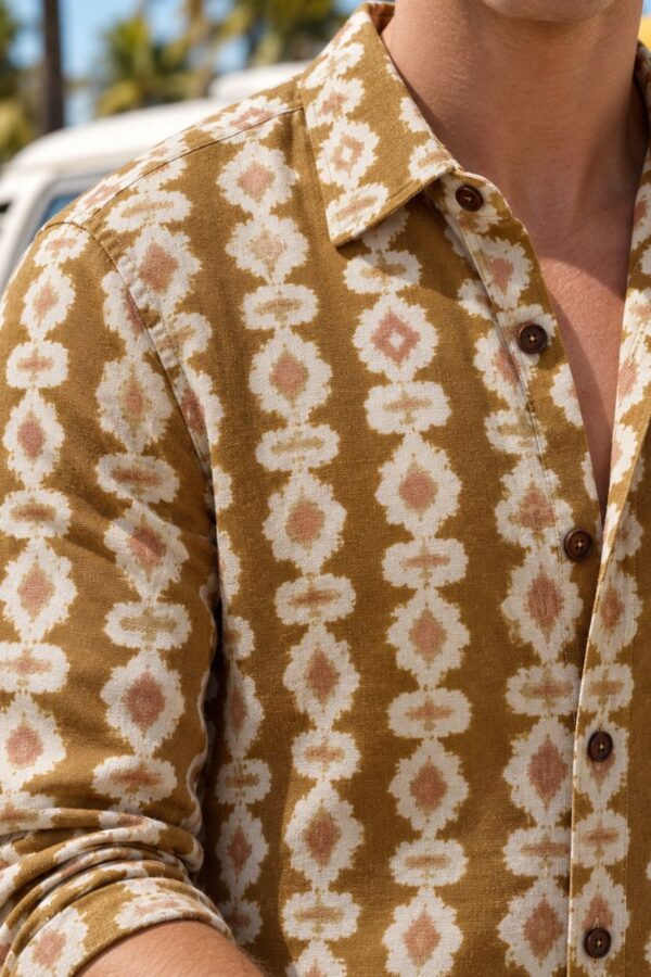 The Amber Geometric Print Cotton Shirt