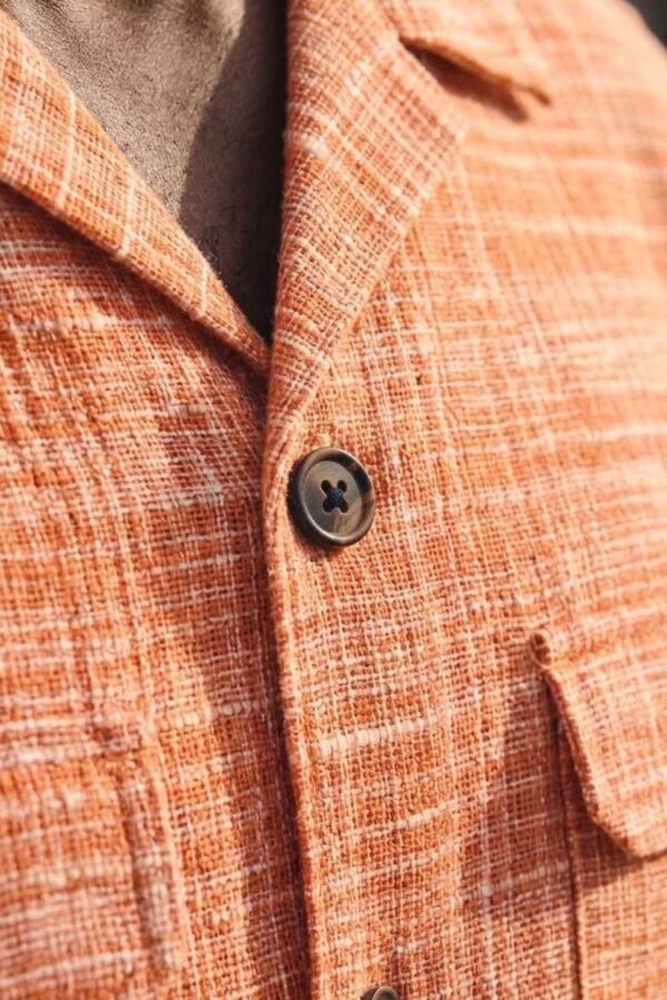 The Orange Crosshatch Handloom Cotton Shirt