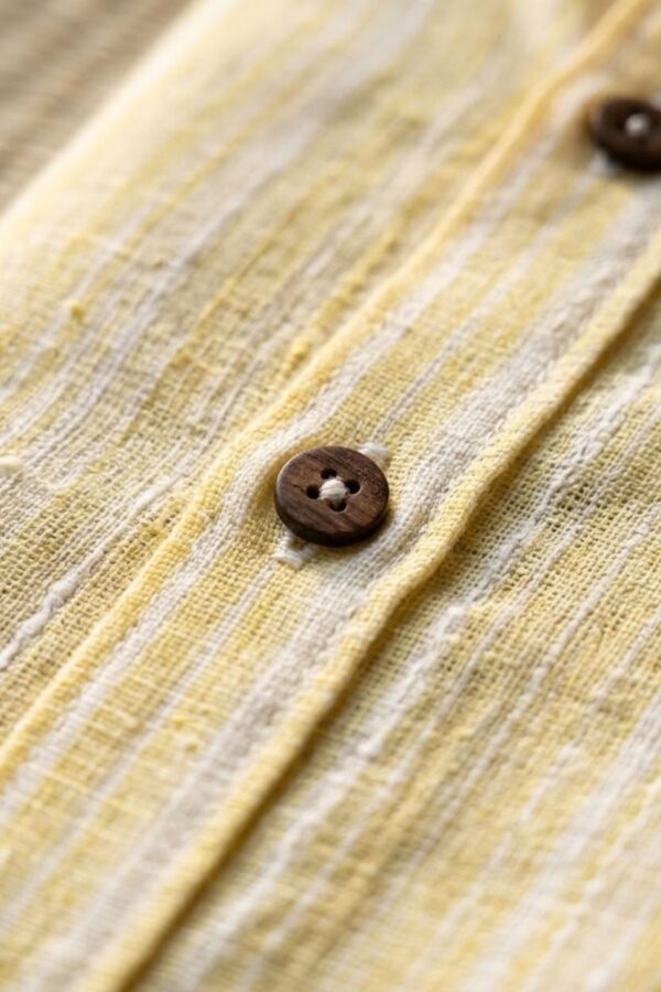 Yellow Textured Cotton Handloom Shirt