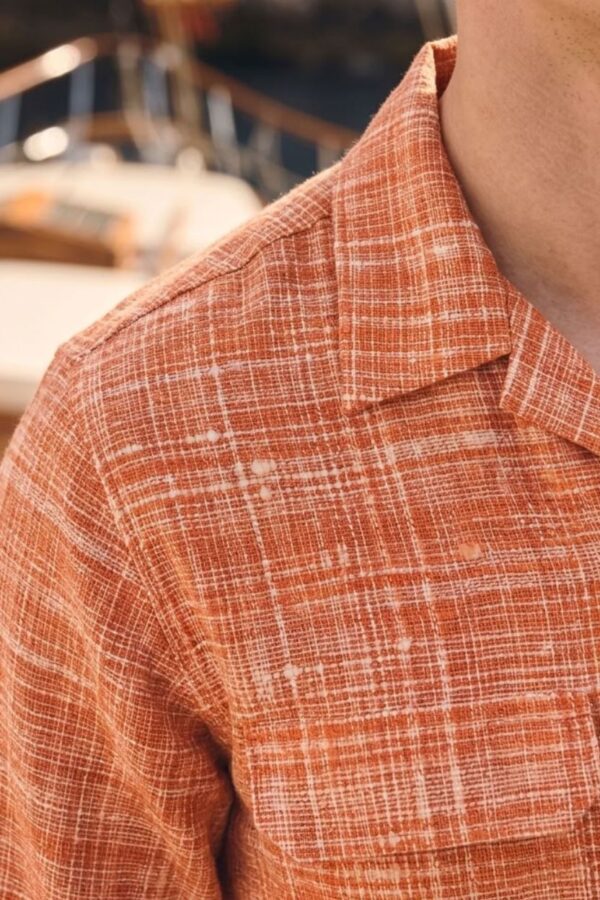 The Orange Crosshatch Handloom Cotton Shirt