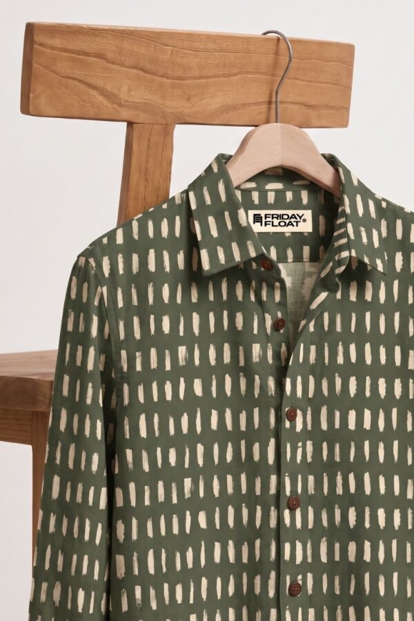 The Olive Dashed Cotton Shirt