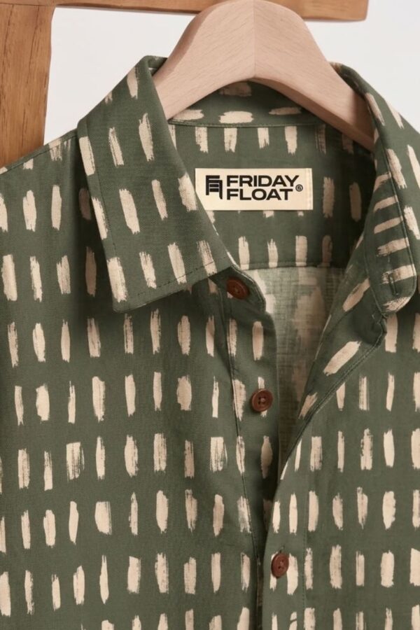 The Olive Dashed Cotton Shirt