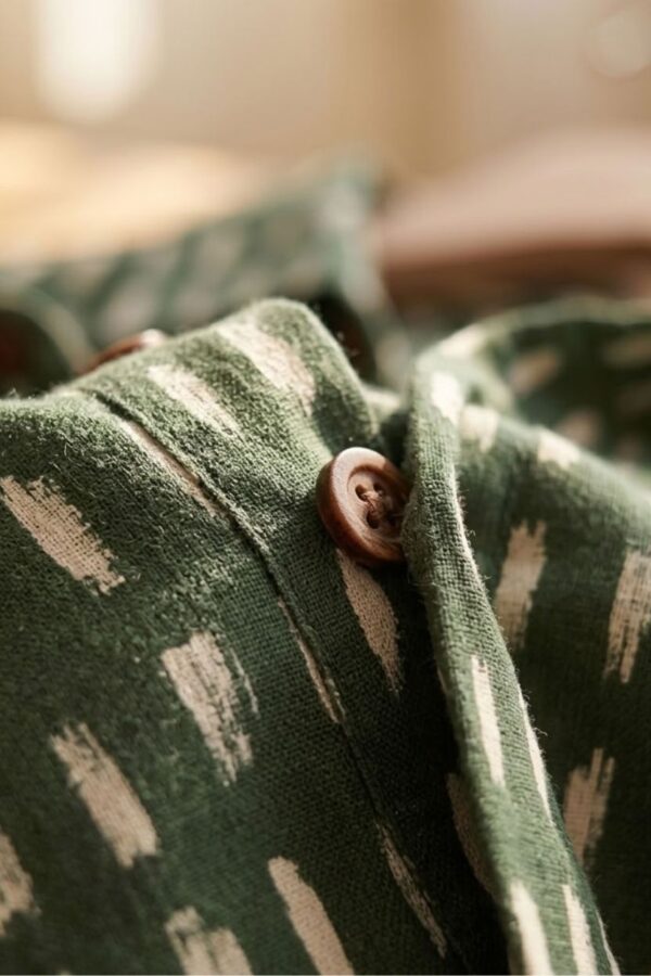 The Olive Dashed Cotton Shirt