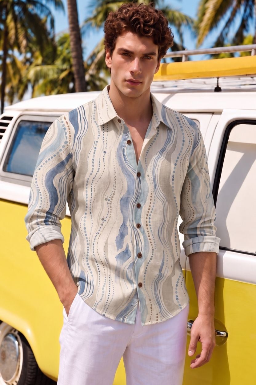 The Ocean Wave Cotton Shirt - Image 2