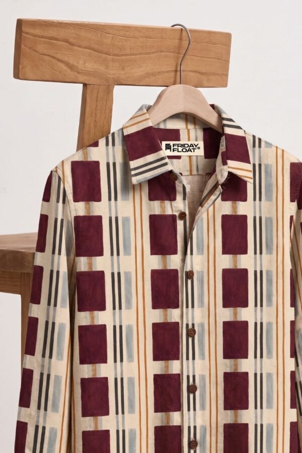 The Burgundy Block Cotton Shirt