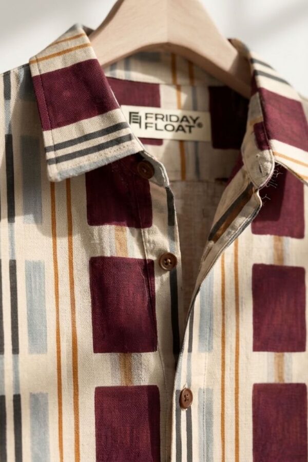 The Burgundy Block Cotton Shirt