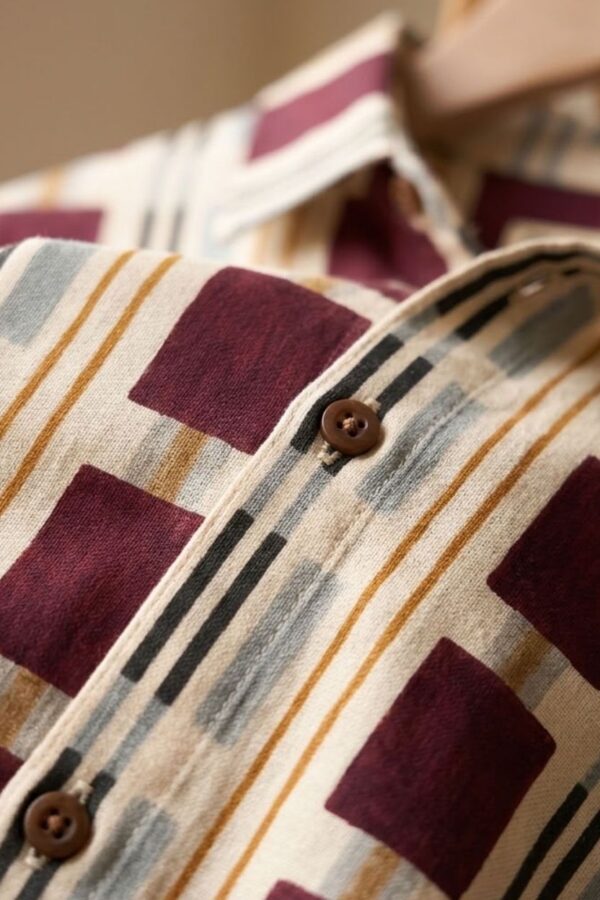 The Burgundy Block Cotton Shirt