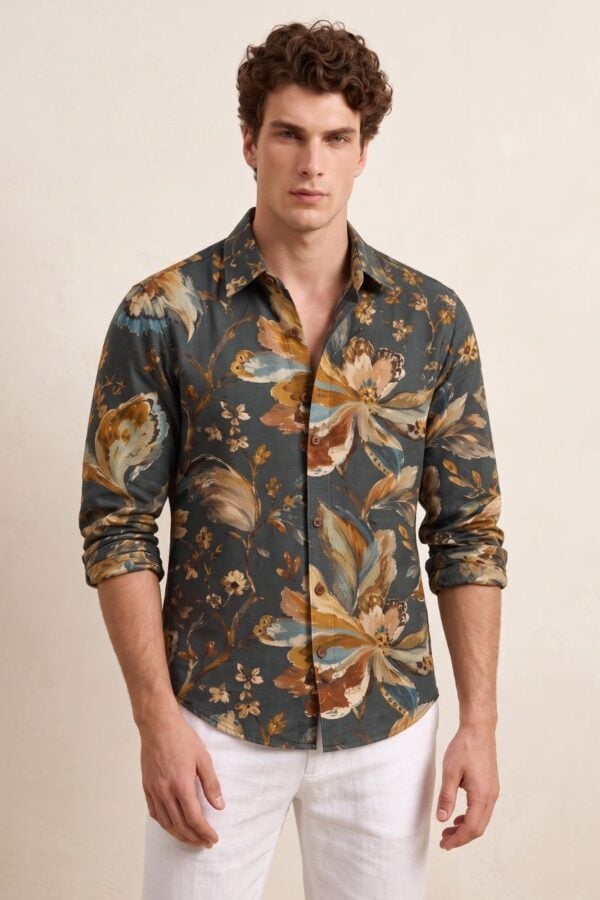 The Teal Botanica Cotton Shirt