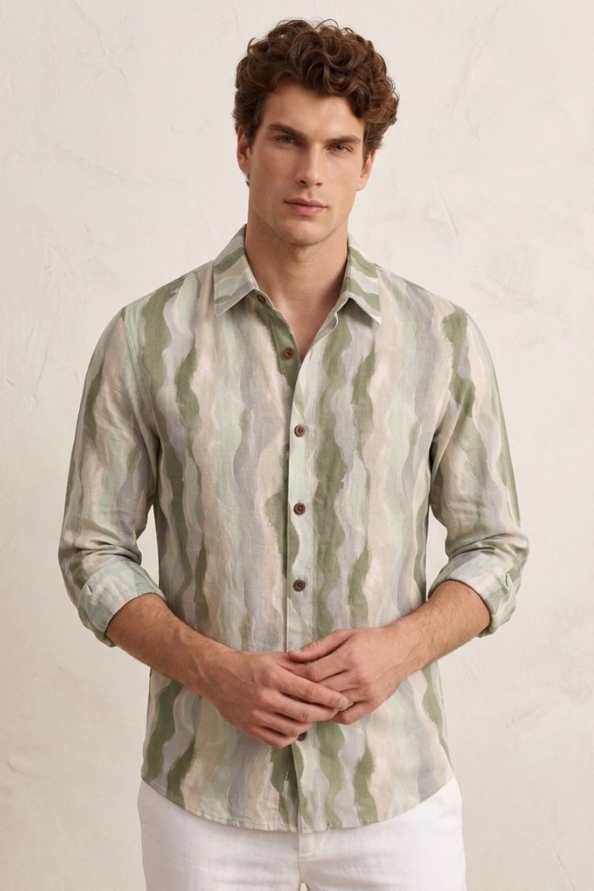 The Sage Ripple Cotton Shirt