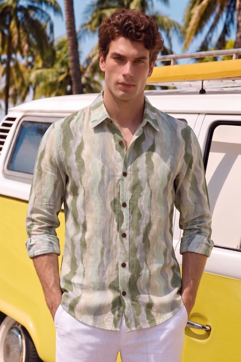 The Sage Ripple Cotton Shirt - Image 2