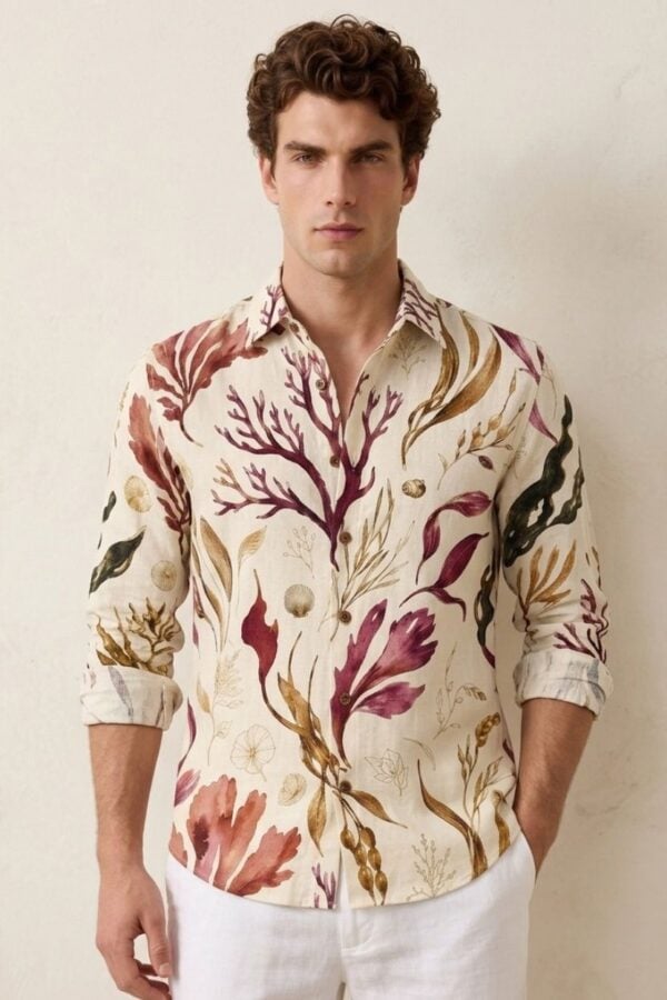The Crimson Coral Cotton Shirt