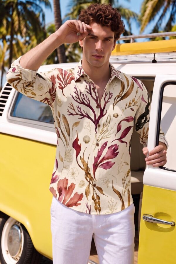 The Crimson Coral Cotton Shirt