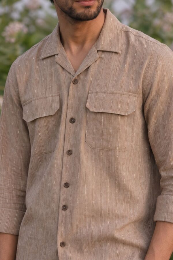The Tan Pinstripe Handloom Shirt