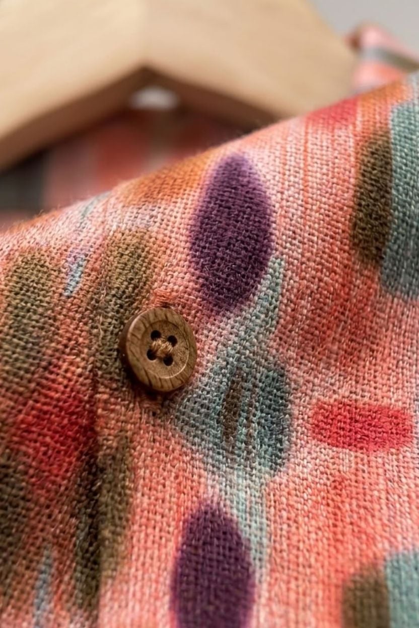The Coral Mirage Ikat Cotton Shirt - Image 5