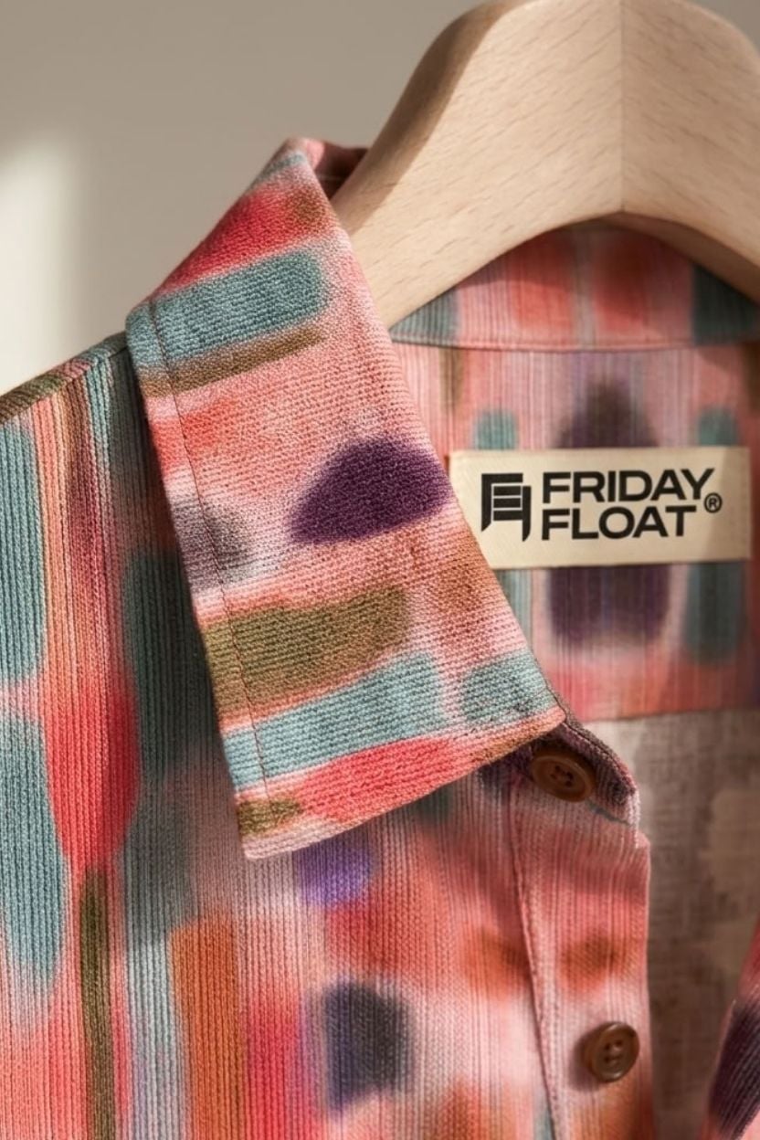The Coral Mirage Ikat Cotton Shirt - Image 4